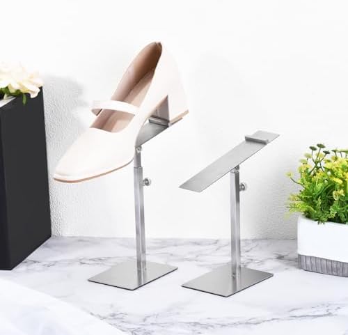 Uxcell Adjustable Shoe Display Stand 2 Pack Silver Metal