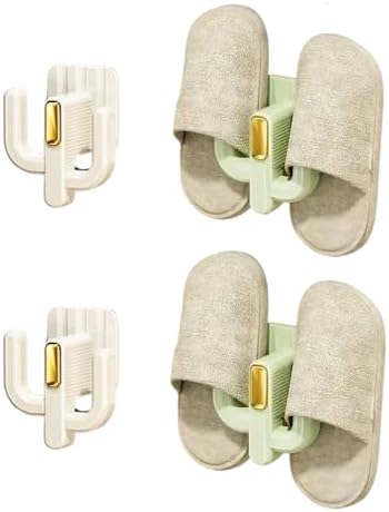 4 Pack Wall Mounted Shoe Rack - White Green Hanging Organizer