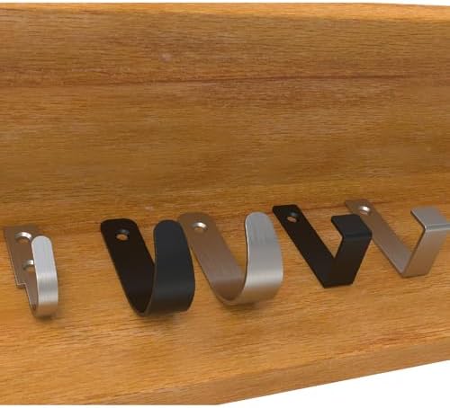 Aufuga Heavy Duty Stainless Steel Coat Hooks 8pcs Black Square Wall Hooks