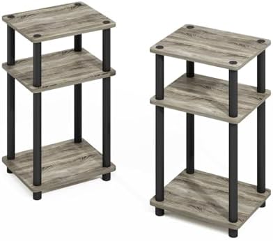 Furinno Turn-N-Tube Stackable Standing Shelf Unit French OakBlack