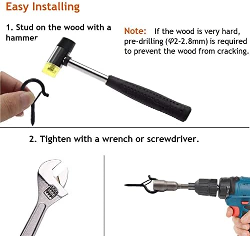 50 PCS Q-Hanger Screw Hooks with Safety Buckle Design