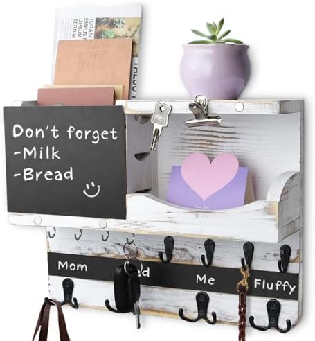 Rustic Key and Mail Holder for Wall