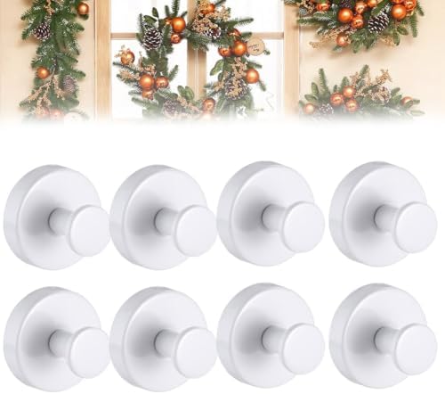 Stainless Steel Suction Cup Hooks for Wreaths 8PCS