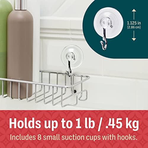 Suction Cup Wall Hooks 8 Pack - Heavy Duty 1 lb Capacity
