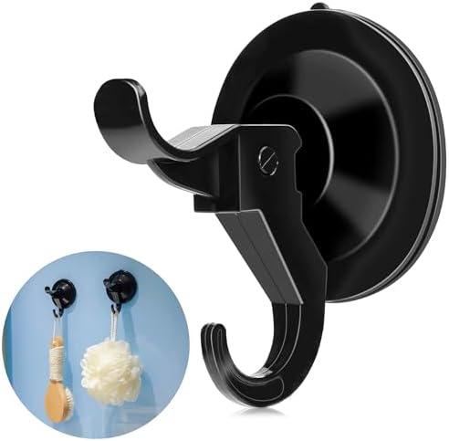 ANDGOO 10 Pack Heavy Duty Suction Cup Hooks Black