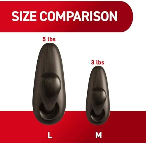Command Medium Oil Rubbed Bronze Wall Hooks 2-Pack