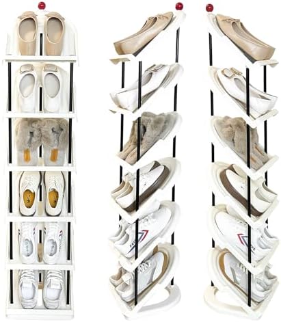 Narrow 6 Tier Plastic Shoe Rack for Home Entryway and Corner