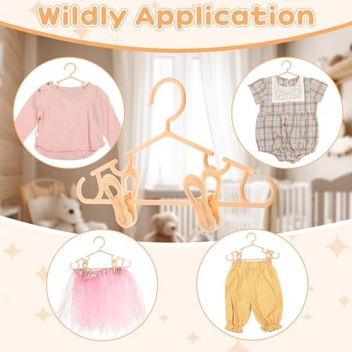 Hsei Childrens Clothes Hangers with Clips 40 Pack 80 Clips 120 Total