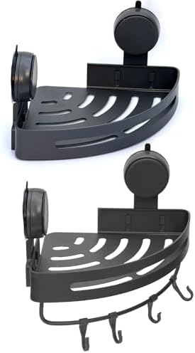 2Pack Suction Cup Corner Shelf No Drill Wall Mounted Organizer
