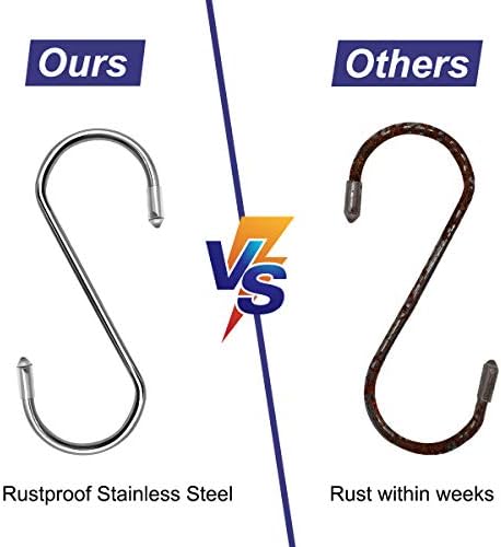 18 Pack S Shaped Heavy Duty Hooks for Kitchen Bathroom Garage Bedroom Garden