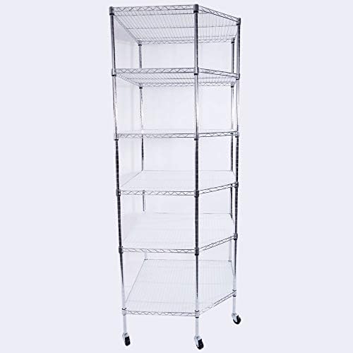 6 Tier Wire Shelving Unit on Wheels for Home Organization