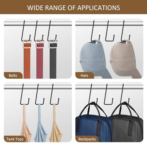 ZEDODIER 15 Pack Purse Hanger Hooks Black