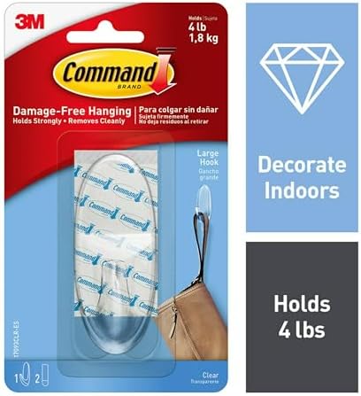 3M Command Clear Hanging Hook Large 4lbs