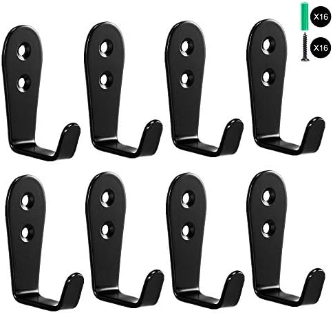 Flyisland Heavy Duty L Shape Wall Hooks 8 Pack Black