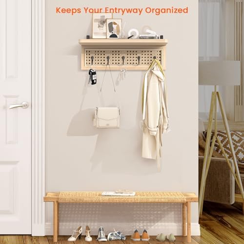 Homode Wall Mount Coat Rack with Shelf and Hooks 1