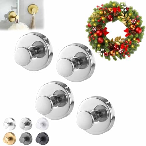 Emboadlie Suction Cup Hooks 4 pcs Silver
