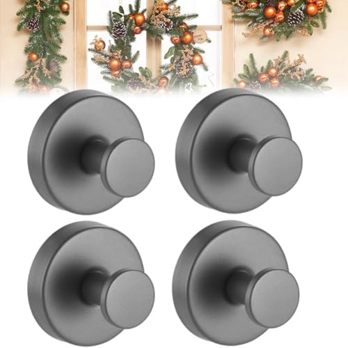 Stainless Steel Suction Cup Hooks for Wreaths 4PCS