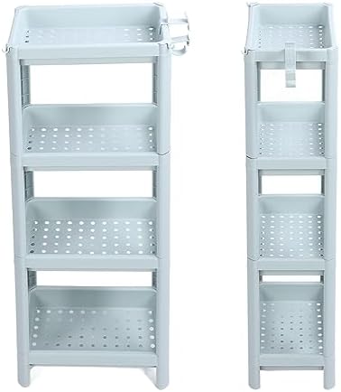 Narrow Metal Corner Shelf Unit 4 Tier Bathroom Storage