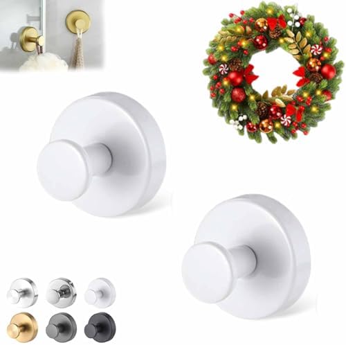 Emboadlie Suction Cup Hooks 2 Pcs White Wall Glass Use