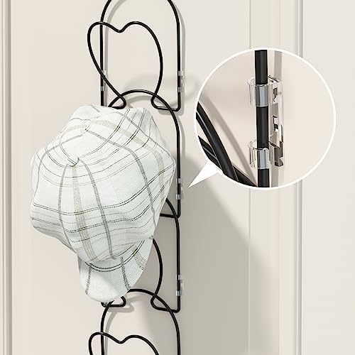 LINFIDITE 10 Pack Wall Hat Rack Organizer Black