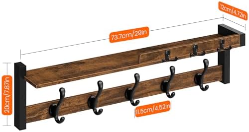 Homode Wall Mount Coat Rack with Shelf and Hooks