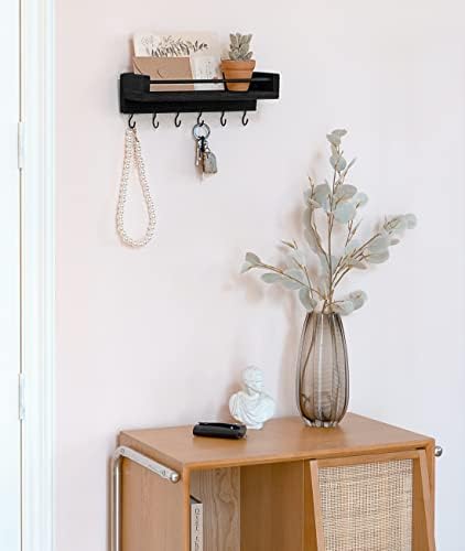 Mkono Key Holder Wall Mounted 95 Inch Rustic Shelf