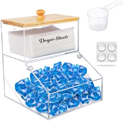 2 In 1 Laundry Pods Container Dryer Sheet Holder