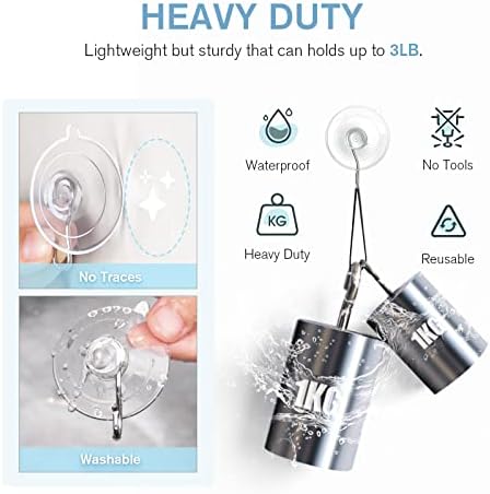 VISV Suction Cup Hooks 12 Pcs Clear with Metal Hooks