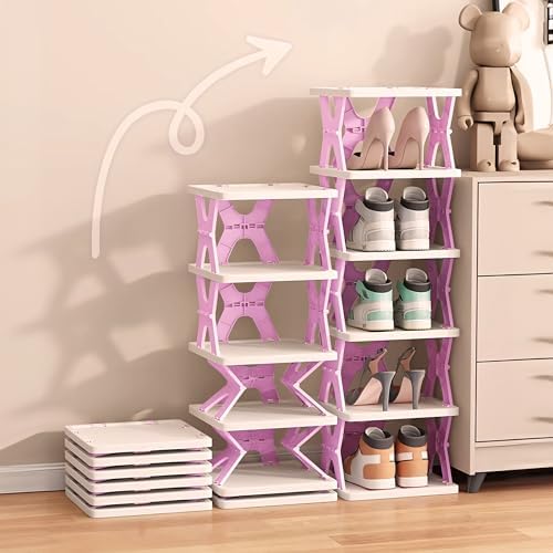 Collapsible Shoe Rack Organizer 6 Tiers Space Saving