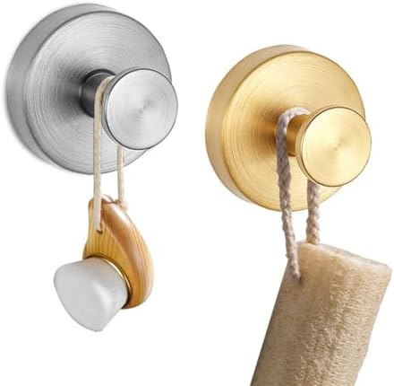 Stainless Steel Suction Cup Hooks for Glass 4pcs Silver