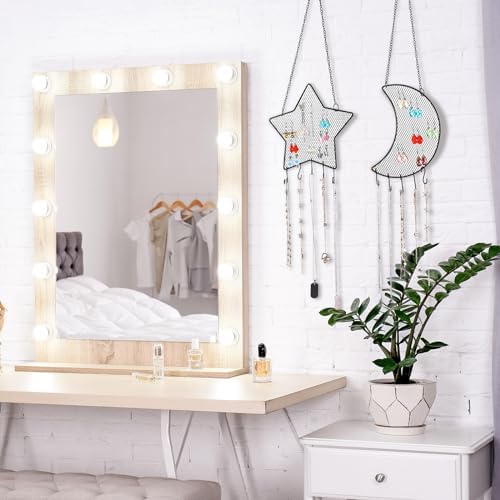 Jetec 2 Pcs Diamond Grid Earring Wall Holder Organizer