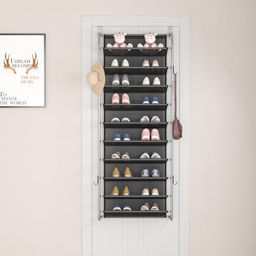 10 Tier Door Hanging Shoe Organizer Rack Gray