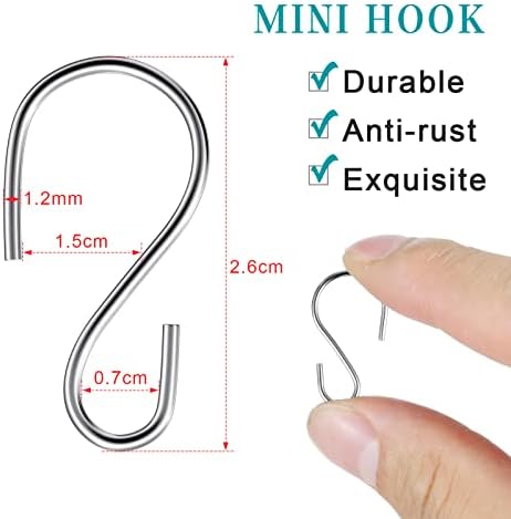 Sratte 120 Pcs Mini S Hook Set for Hanging