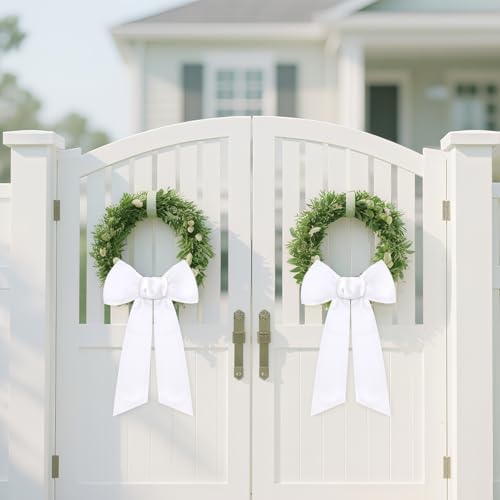 White Wreath Sash for Front Door - 2 Pack