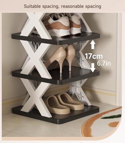Pink 5-Tier Stackable Shoe Rack Organizer