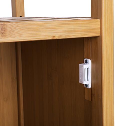 SONGMICS Bamboo Floor Cabinet with 4 Shelves