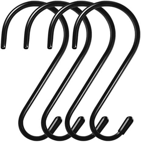 4 Pack 6 Inch Heavy Duty S Hooks with Rubber Coating