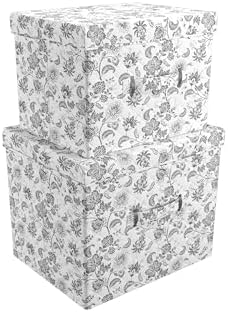 Martha Stewart Bedford Floral Storage Boxes Set of 2
