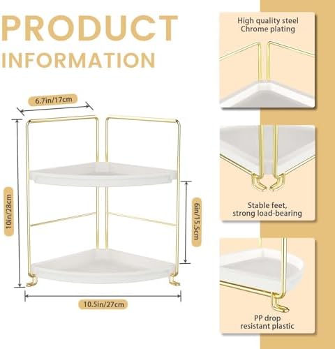 2-Tier Corner Storage Organizer with Shelves
