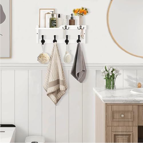 Dreampossible Wall Mount Coat Rack with Key Hooks and Mail Holder