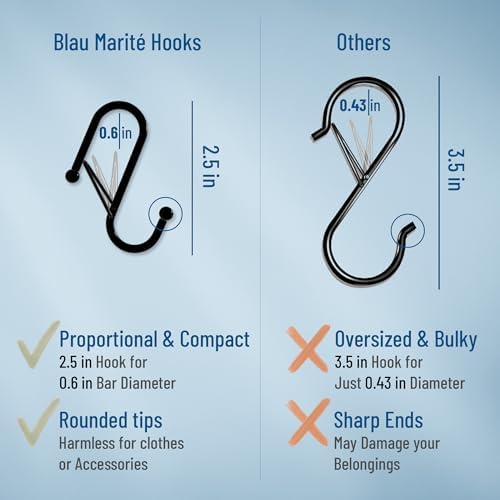 10-Pack Silver S Hooks with Safety Buckle