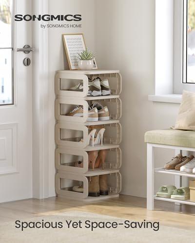 SONGMICS Narrow Shoe Rack with 6 Shelves