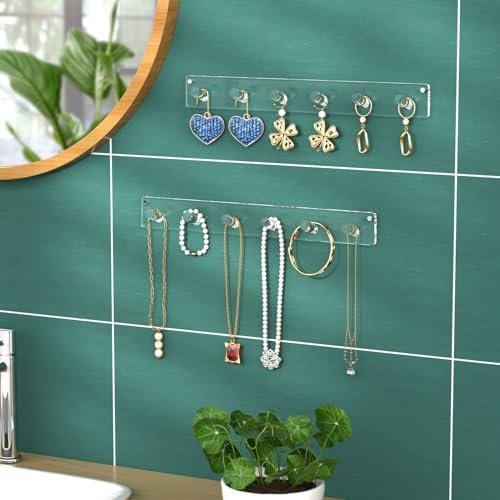 NIUBEE Wall Mounted Jewelry Stand Organizer 2 Pack
