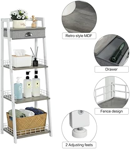 Keomaisyto 4-Tier Ladder Shelf White