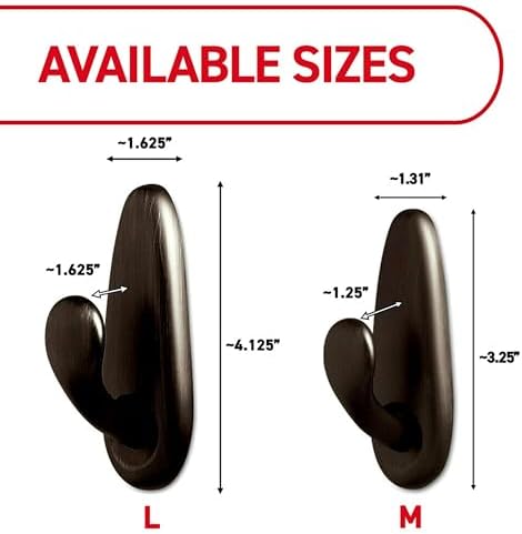 Command Medium Oil Rubbed Bronze Wall Hooks 2-Pack