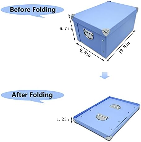 GUOZI Collapsible Storage Box with Handles and Metal Corners