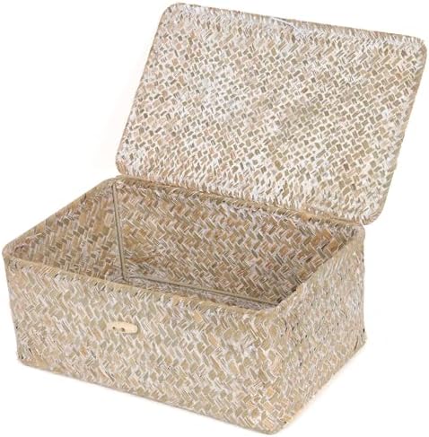 FEILANDUO Wicker Shelf Baskets with Lid