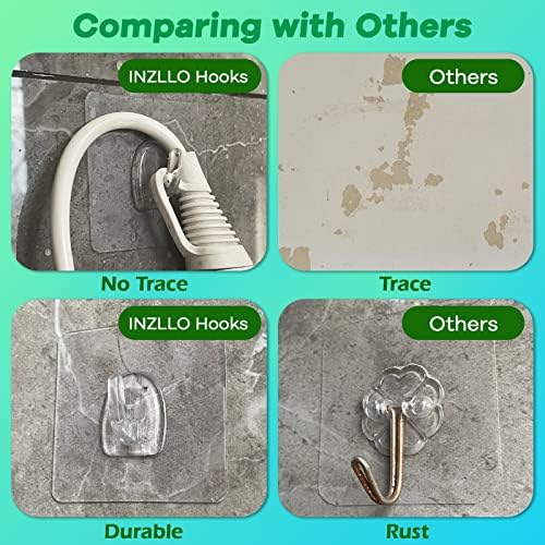 Heavy Duty Adhesive Hooks - 10 Pack 20 lb Max