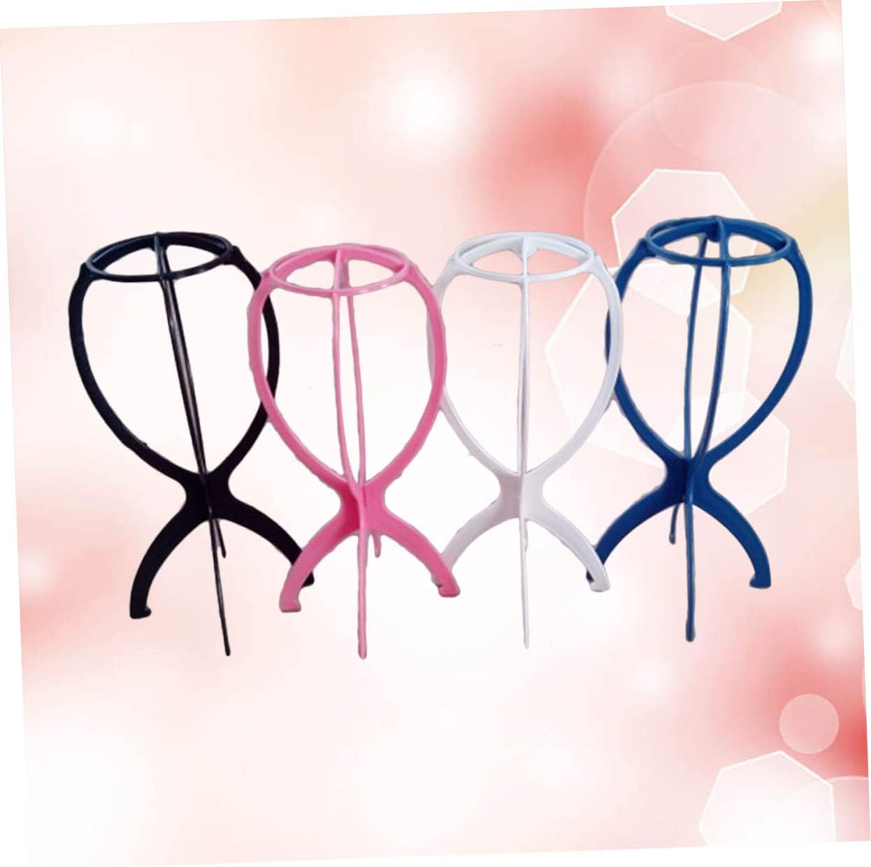 6pcs Durable Wig Stand Holder for Wigs and Hats Collapsible Hair Display Support