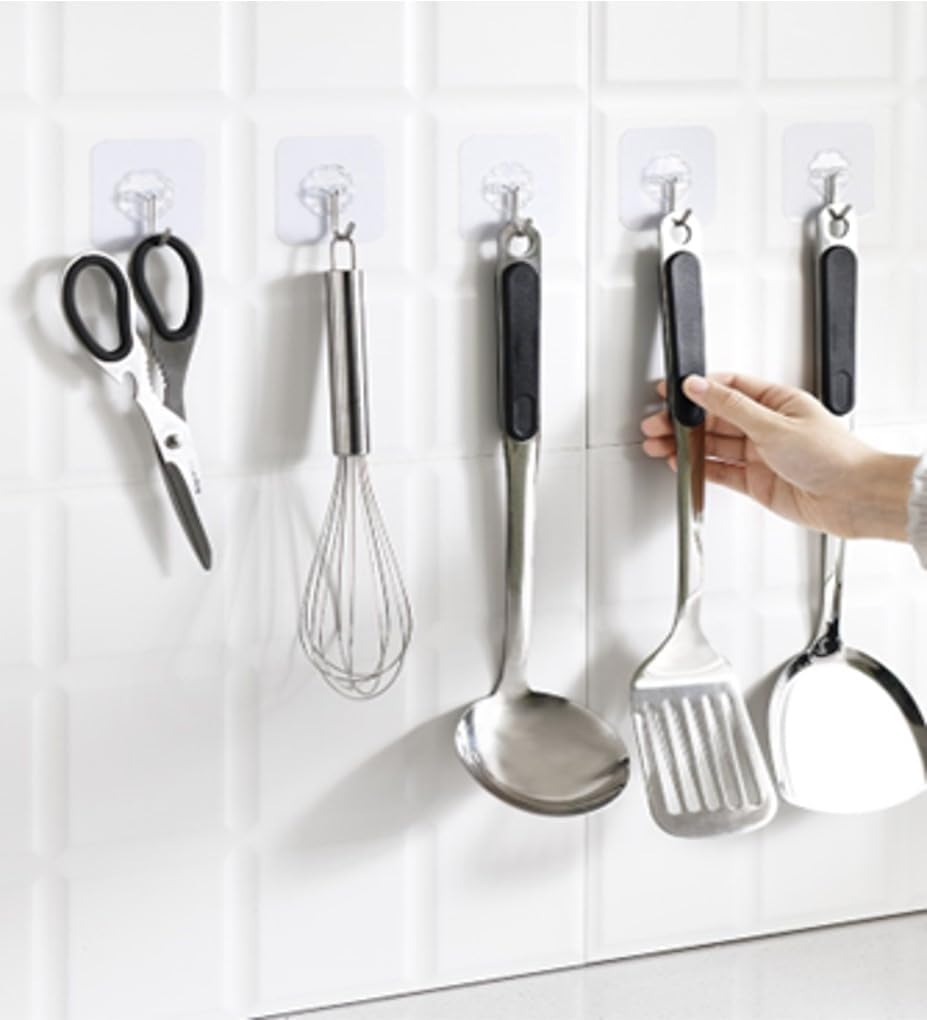 40pcs Heavy Duty Adhesive Hooks for Damage-Free Hanging